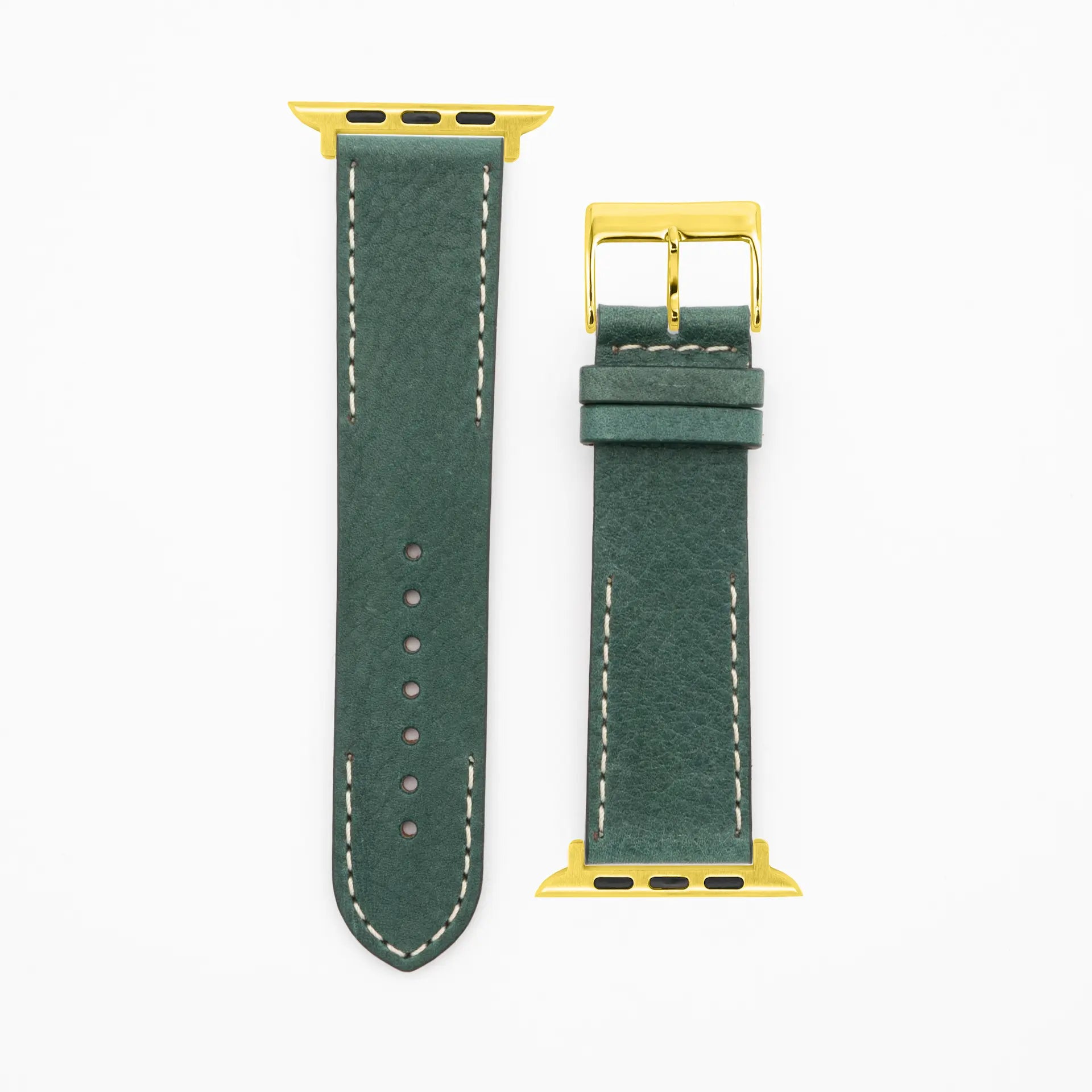 Modern Seam - Classic - Petrol leather strap-Apple Watch-38/40/41mm-stainless steel gold bracelet