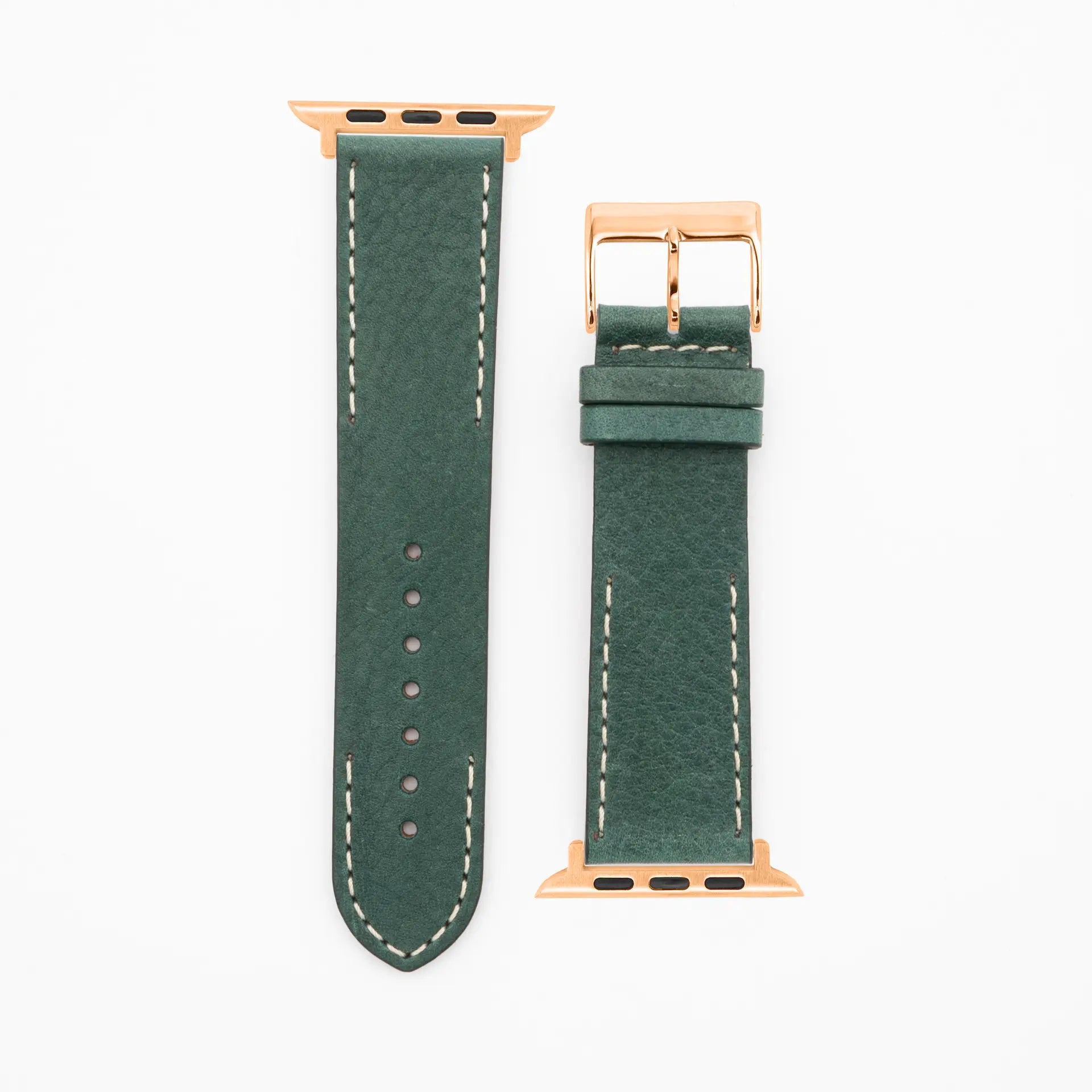 Moderne naad · Klassiek · Teal lederen band-Apple Watch 38/40/41mm-roestvrij staal Rose Noble Band