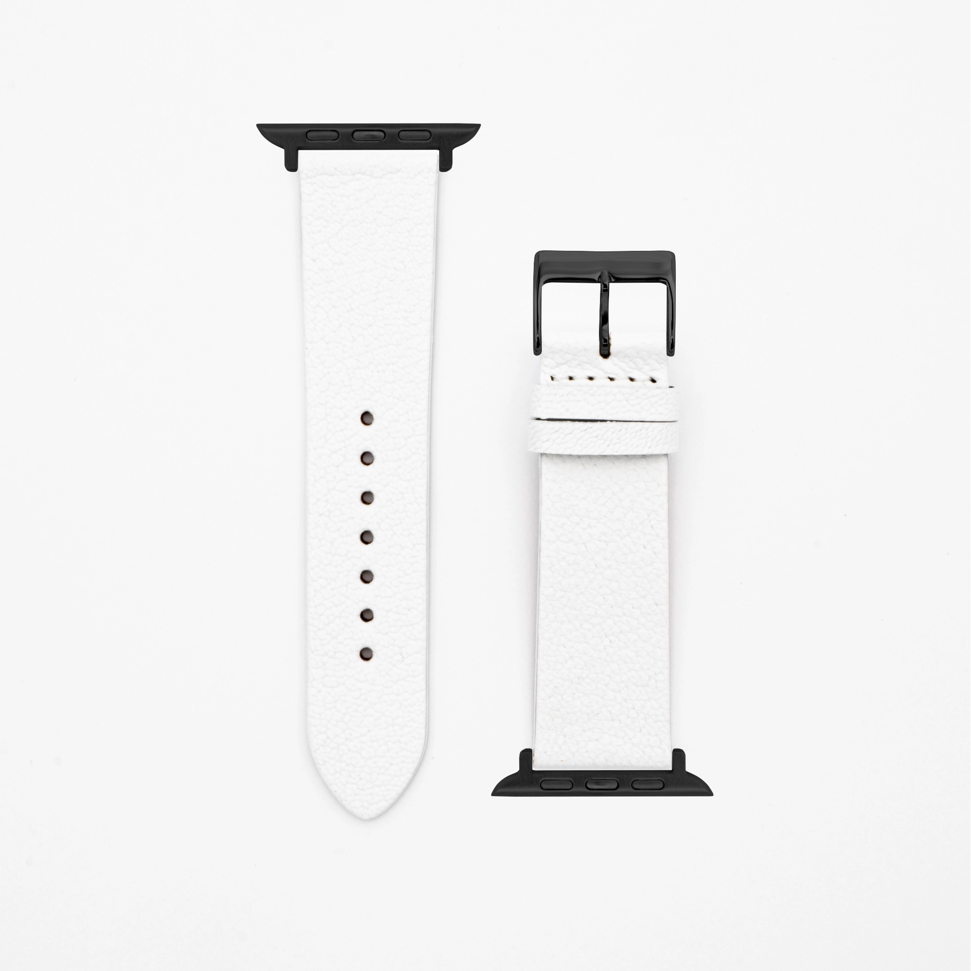 Goat - Classic - XS - White leather strap-Apple Watch-38/40/41mm-stainless steel black-strap