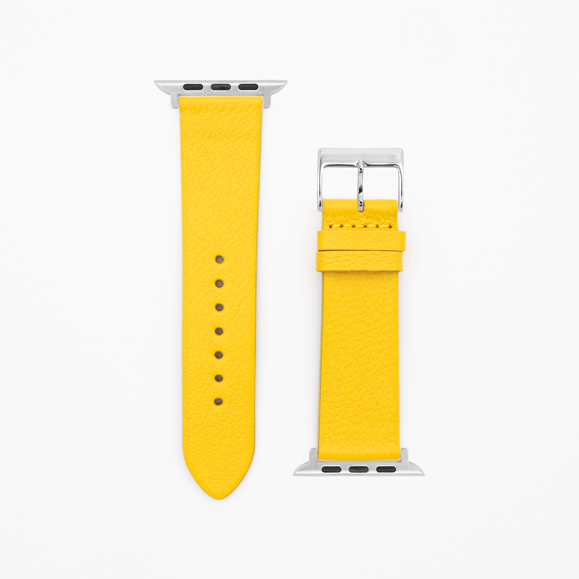 Goat - Classic - XS - Yellow leather strap-Apple Watch-38/40/41mm-stainless steel silver-stainless steel band
