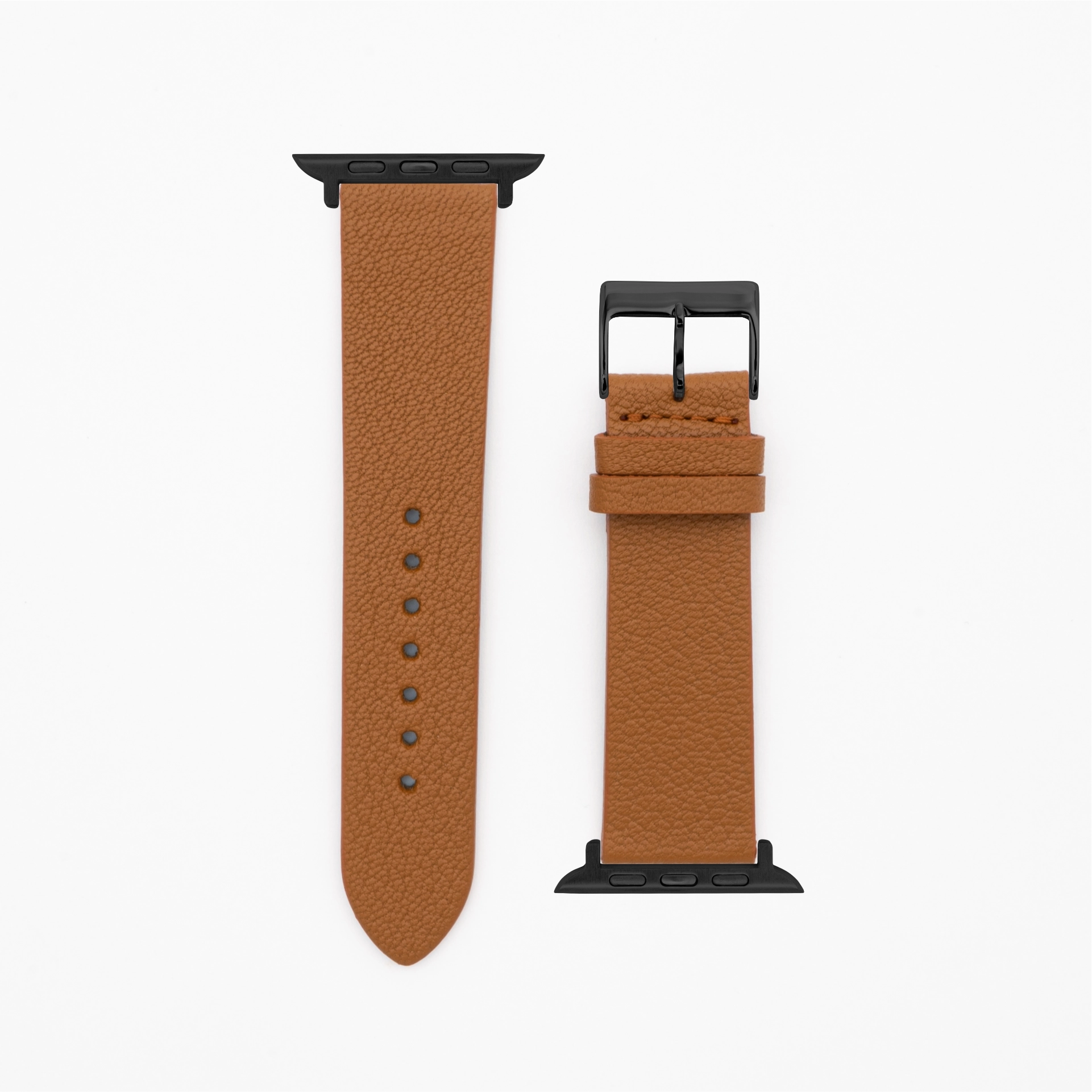 Goat - Classic - XS - Bracelet en cuir brun-Apple Watch-38/40/41mm-acier inoxydable noir-bracelet précieux