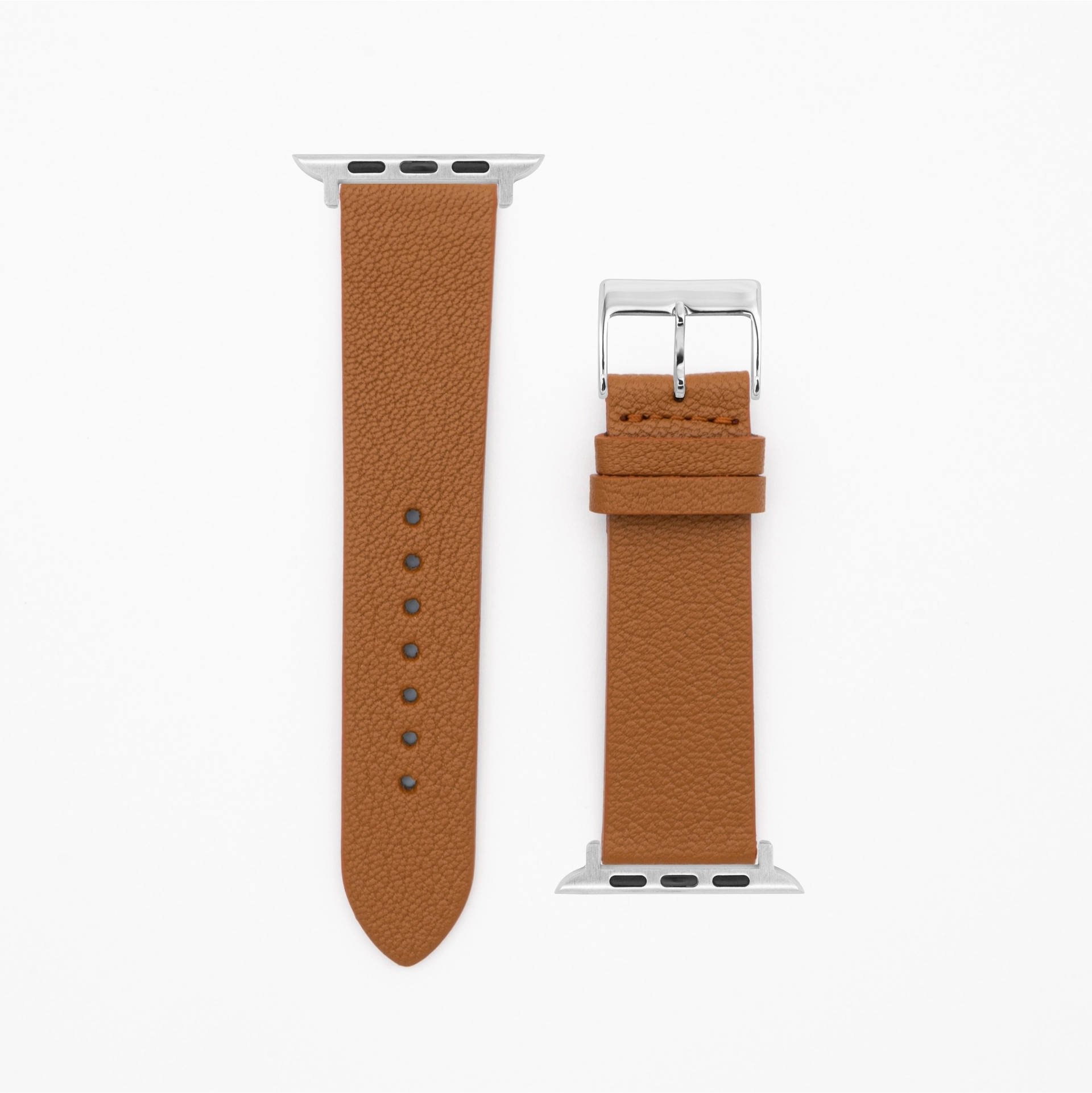 Goat - Classic - XS - Brown leather strap-Apple Watch-38/40/41mm-stainless steel silver-Edelband