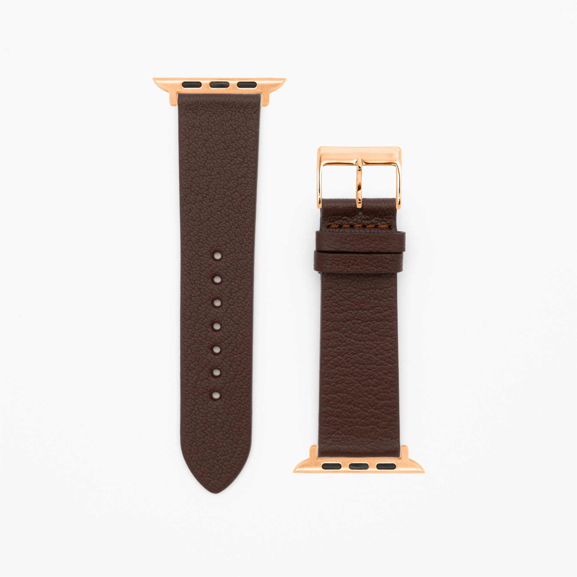 Goat - Classic - XS - Bracelet en cuir marron foncé-Apple Watch-38/40/41mm-acier inoxydable rosé-bracelet précieux