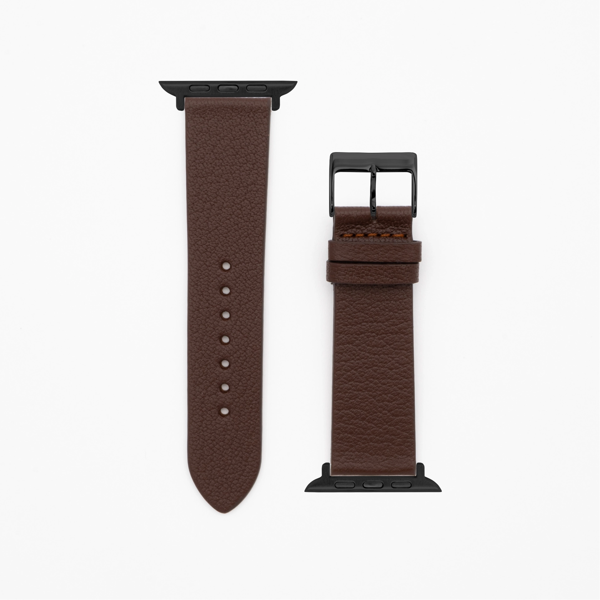 Goat - Classic - XS - Dark brown leather strap-Apple Watch-38/40/41mm-stainless steel black-strap