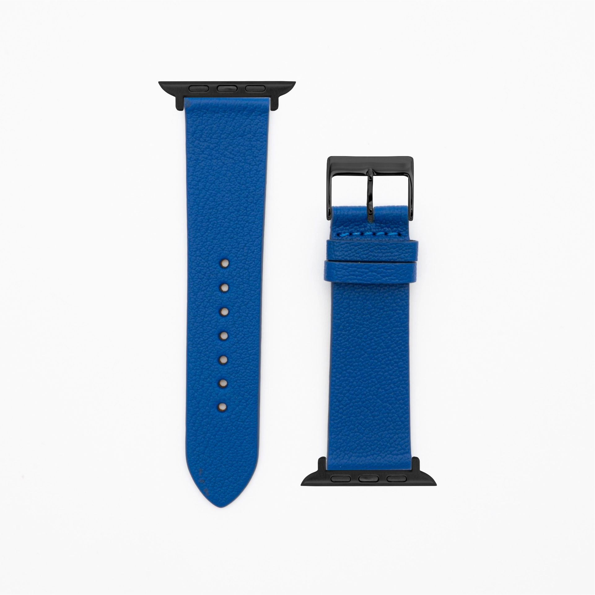 Geit - Classic - XS - Blauw lederen band-Apple Watch-38/40/41mm-roestvrij staal zwart-strap
