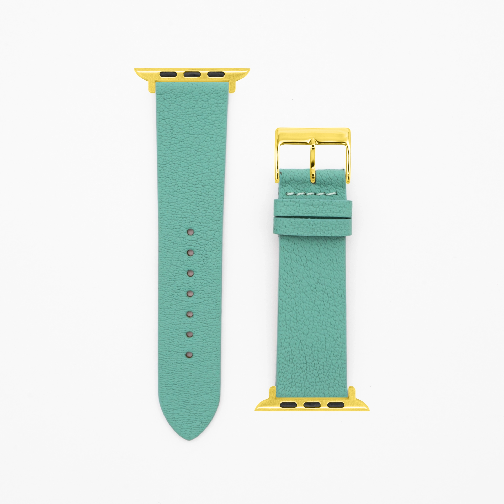 Goat - Classic - XS - Turquoise leather strap-Apple Watch-38/40/41mm-stainless steel gold bracelet