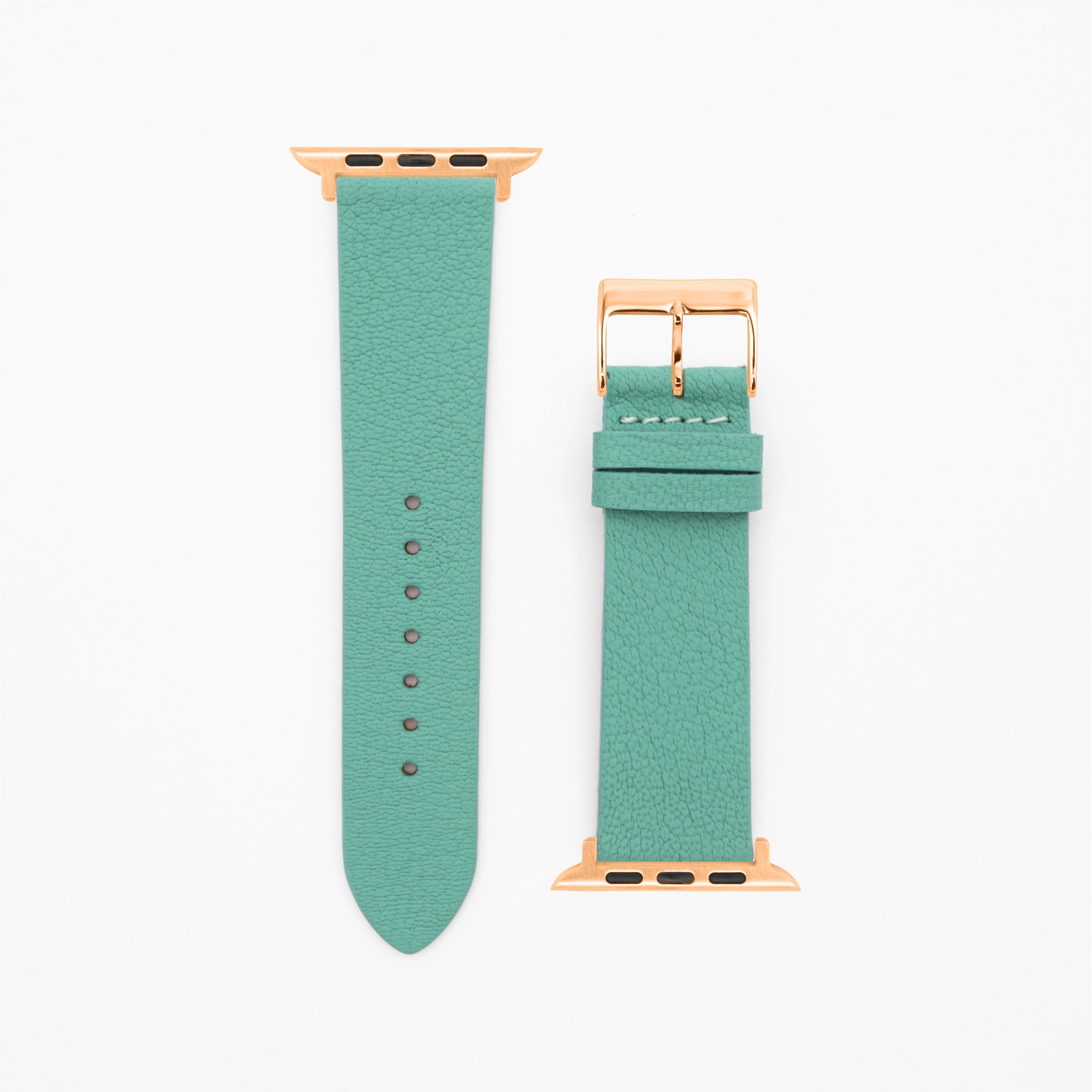 Goat - Classic - XS - Bracelet en cuir turquoise-Apple Watch-38/40/41mm-acier inoxydable rosé-bracelet en acier inoxydable