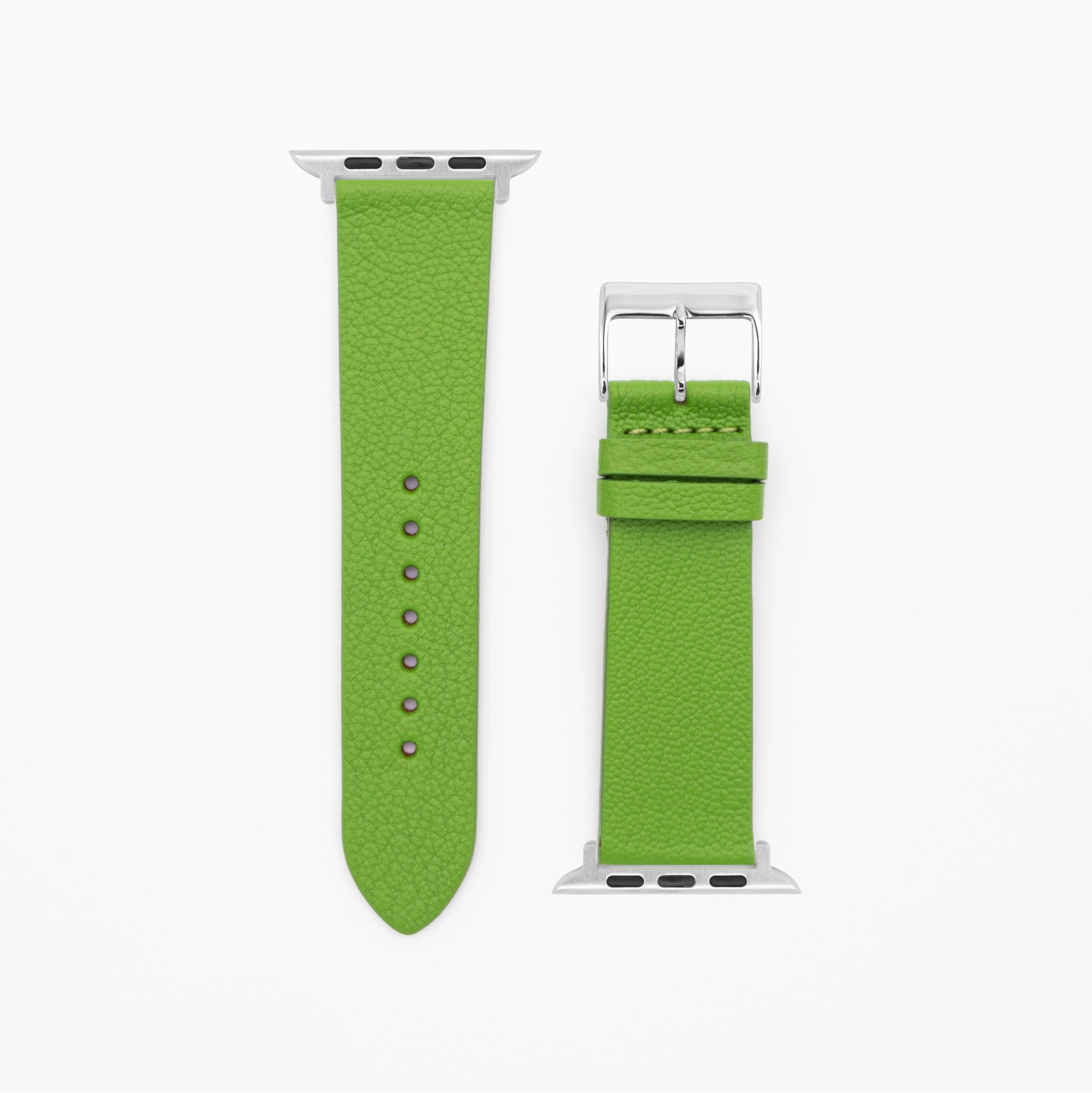 Goat - Classic - XS - Green leather strap-Apple Watch-38/40/41mm-stainless steel silver-Edelband