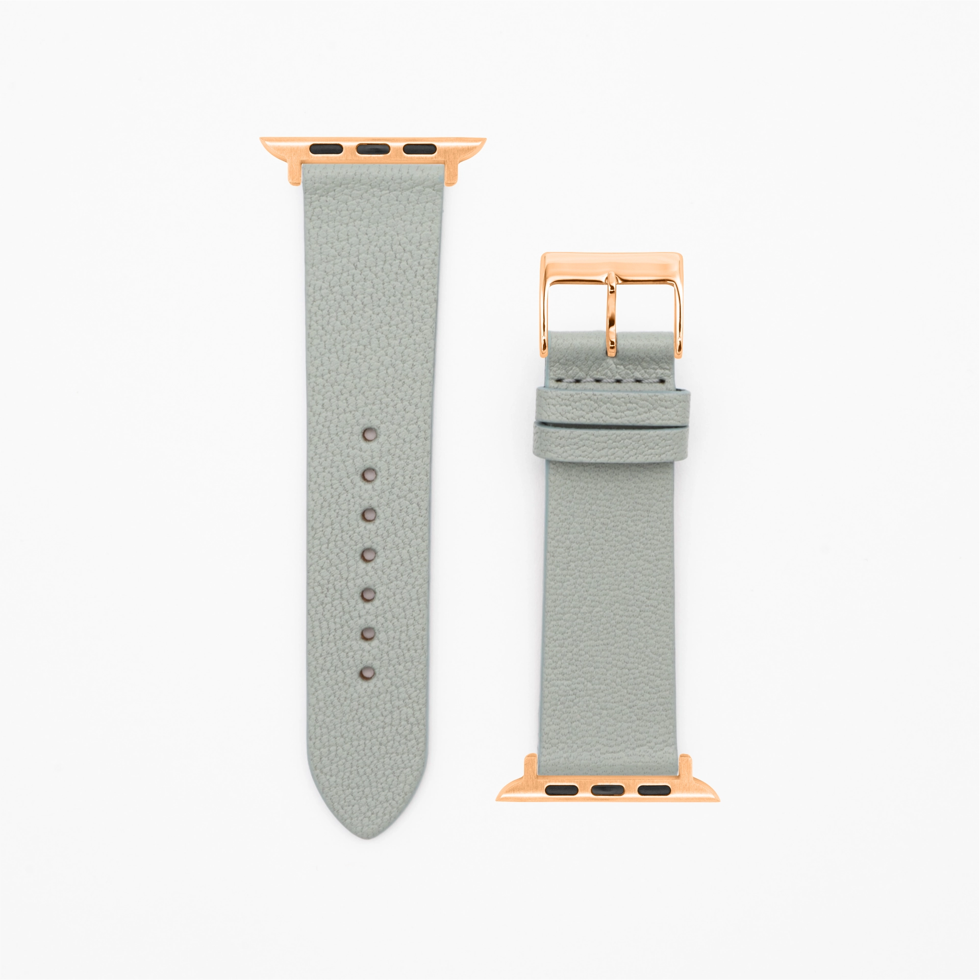Goat - Classic - XS - Gray leather strap-Apple Watch-38/40/41mm-stainless steel rose band
