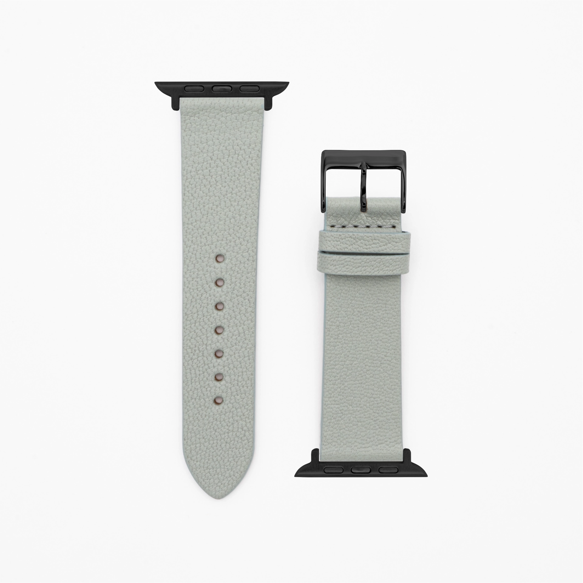Geit - Classic - XS - Grijs lederen band-Apple Watch-38/40/41mm-roestvrij staal zwart-strap