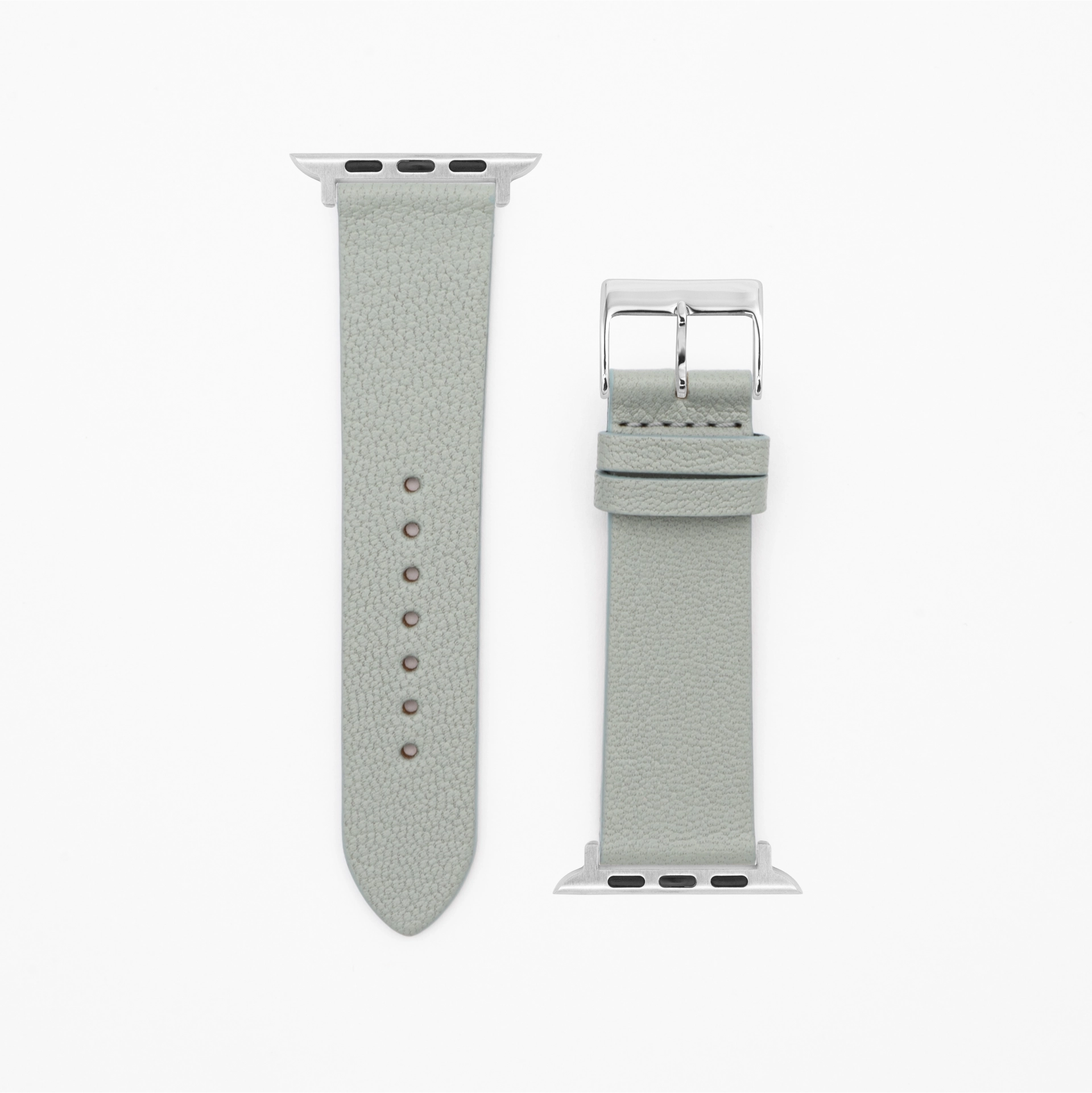 Goat · Classic · XS · Grau-Lederarmband-Apple Watch-38/40/41mm-Edelstahl silber-Edelband