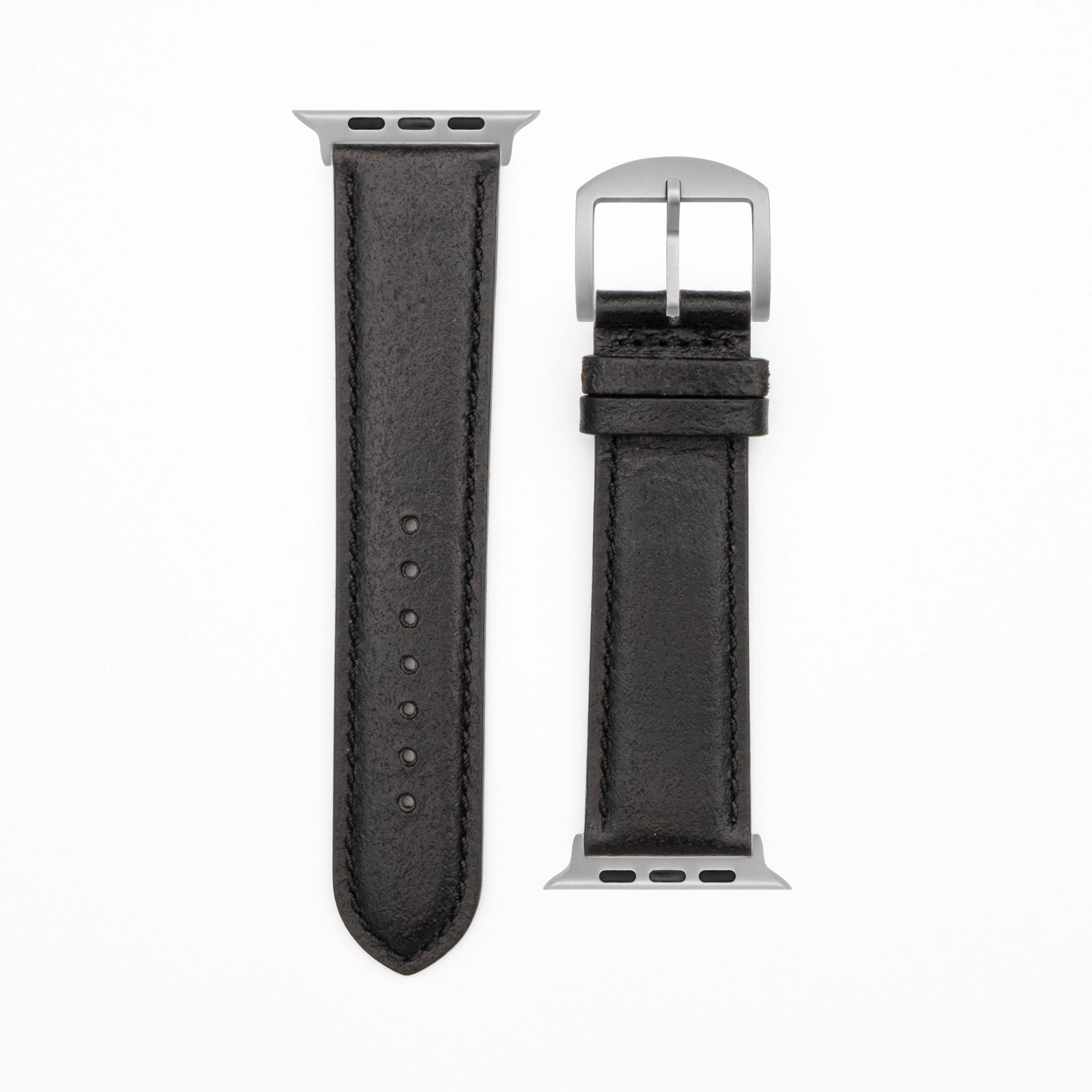 Cavaro - Classic - Bracelet en cuir noir-Apple Watch Ultra-49mm-Titan-Bracelet précieux