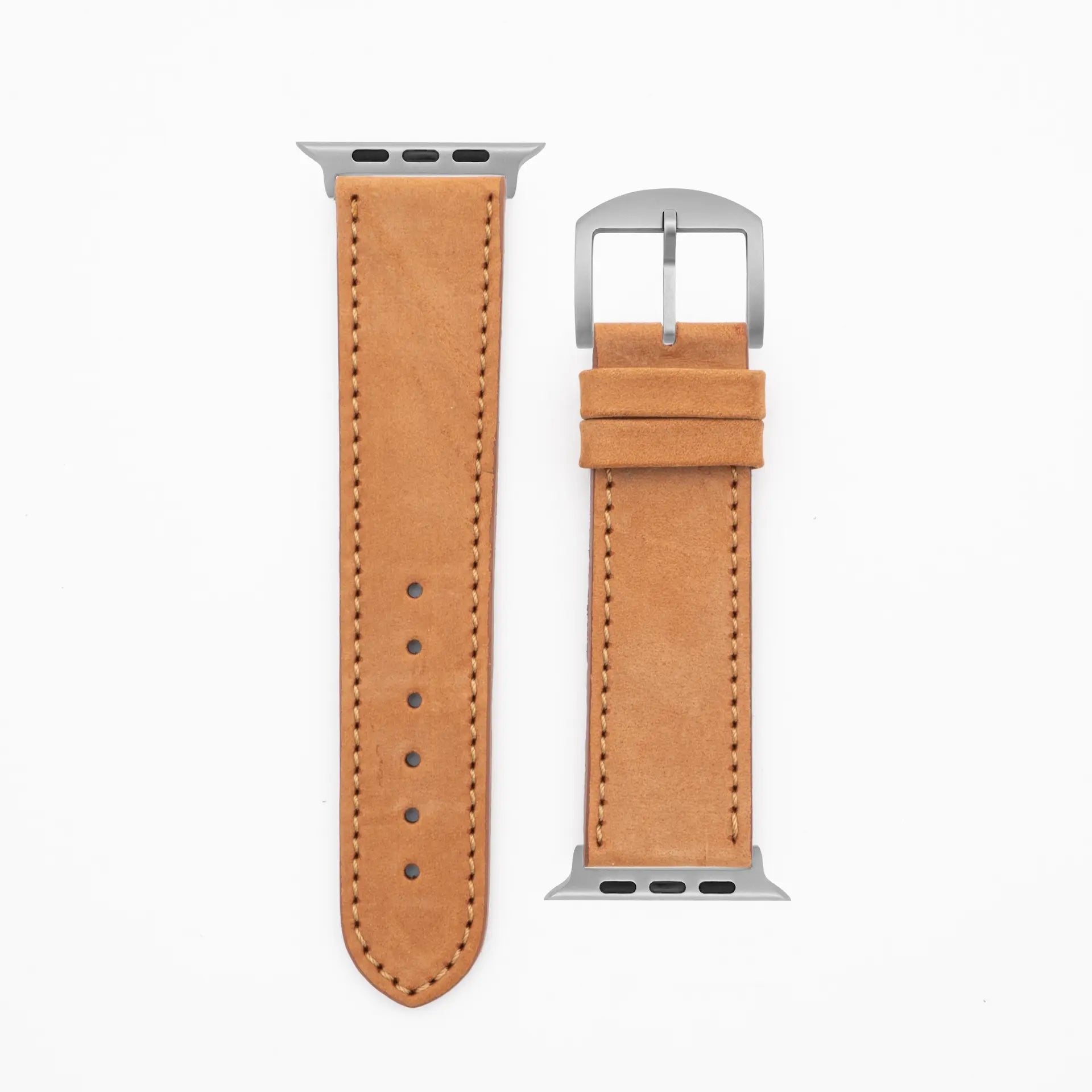 Suede - Classic - Bracelet en cuir terracotta-Apple Watch Ultra-49mm-Titan-Bracelet précieux