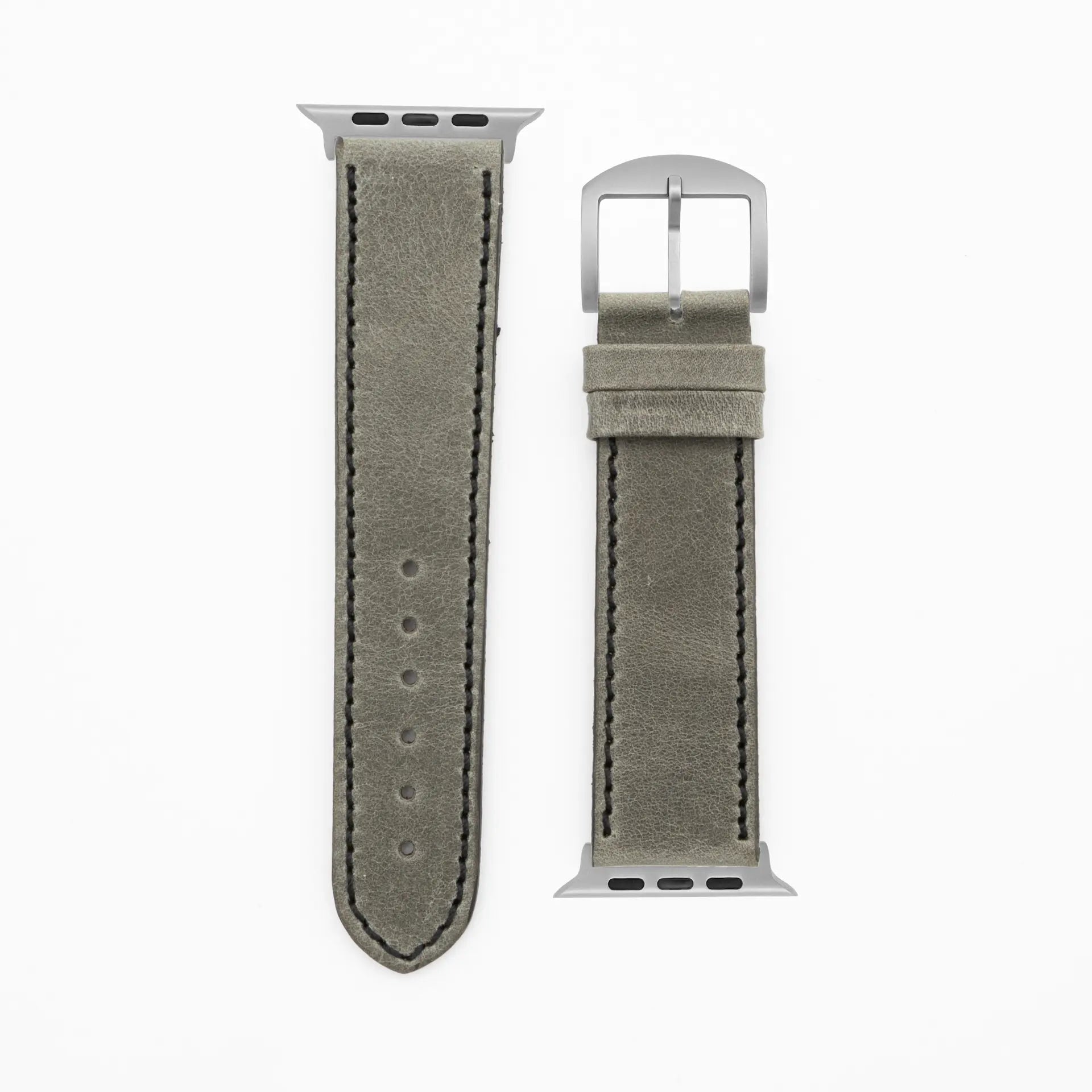 Western · Vintage · Grau-Lederarmband-Apple Watch Ultra-49mm-Titan-Edelband