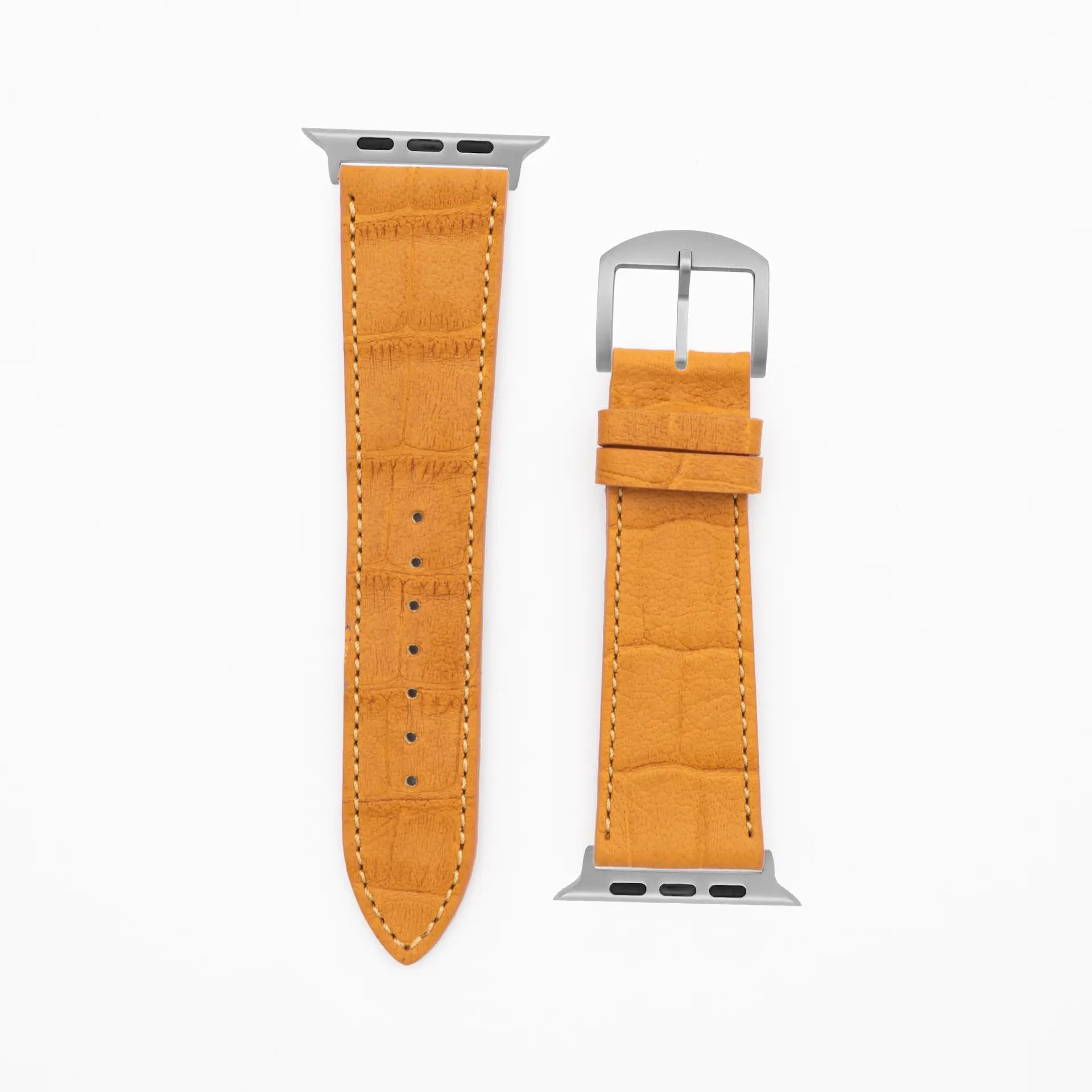 Croco Grain - Classic - Cognac leather strap-Apple Watch Ultra-49mm titanium band