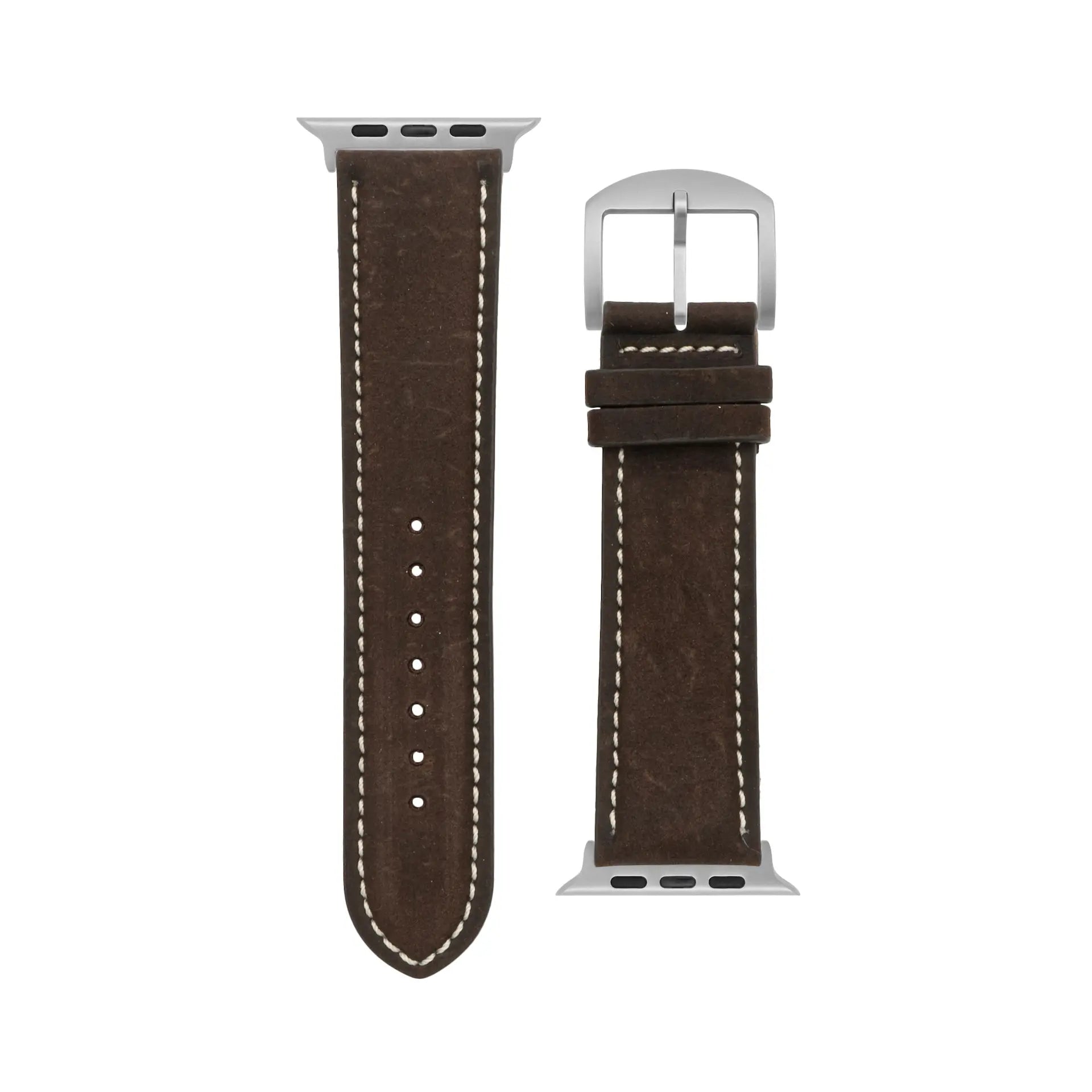 Antilope Chrono - Vintage - Bracelet en cuir marron foncé-Apple Watch Ultra-49mm-Titan-bracelet précieux