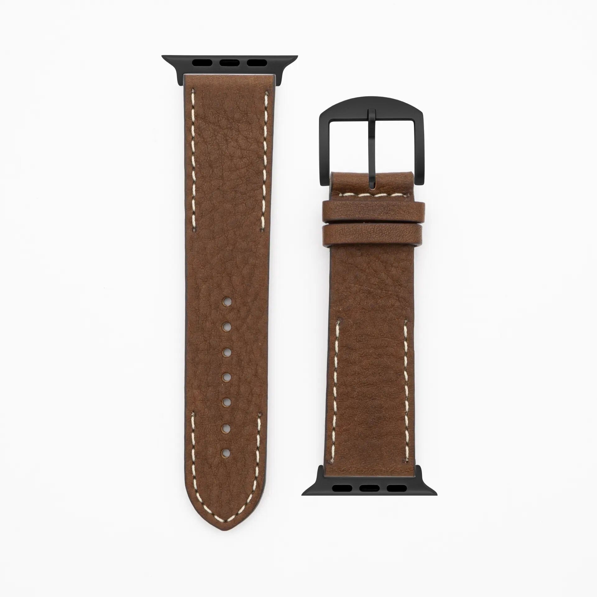 Modern Seam · Classic · Dunkelbraun Apple Watch Ultra / 49mm / 100% echtes Titan schwarz